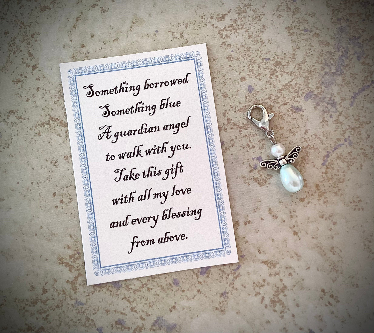 Something Blue, Pale Ice Blue Glass Pearl Charm for zippers, wedding dress or garter charm, bouquets, ribbons, jewelry and more