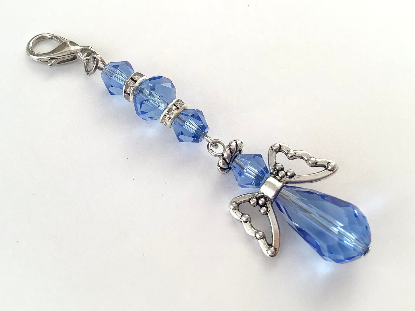Something blue angel charm, Gift boxed crystal angel for bride’s bouquet, wedding keepsake charm, gift for bride, Angel for bride, Memorial