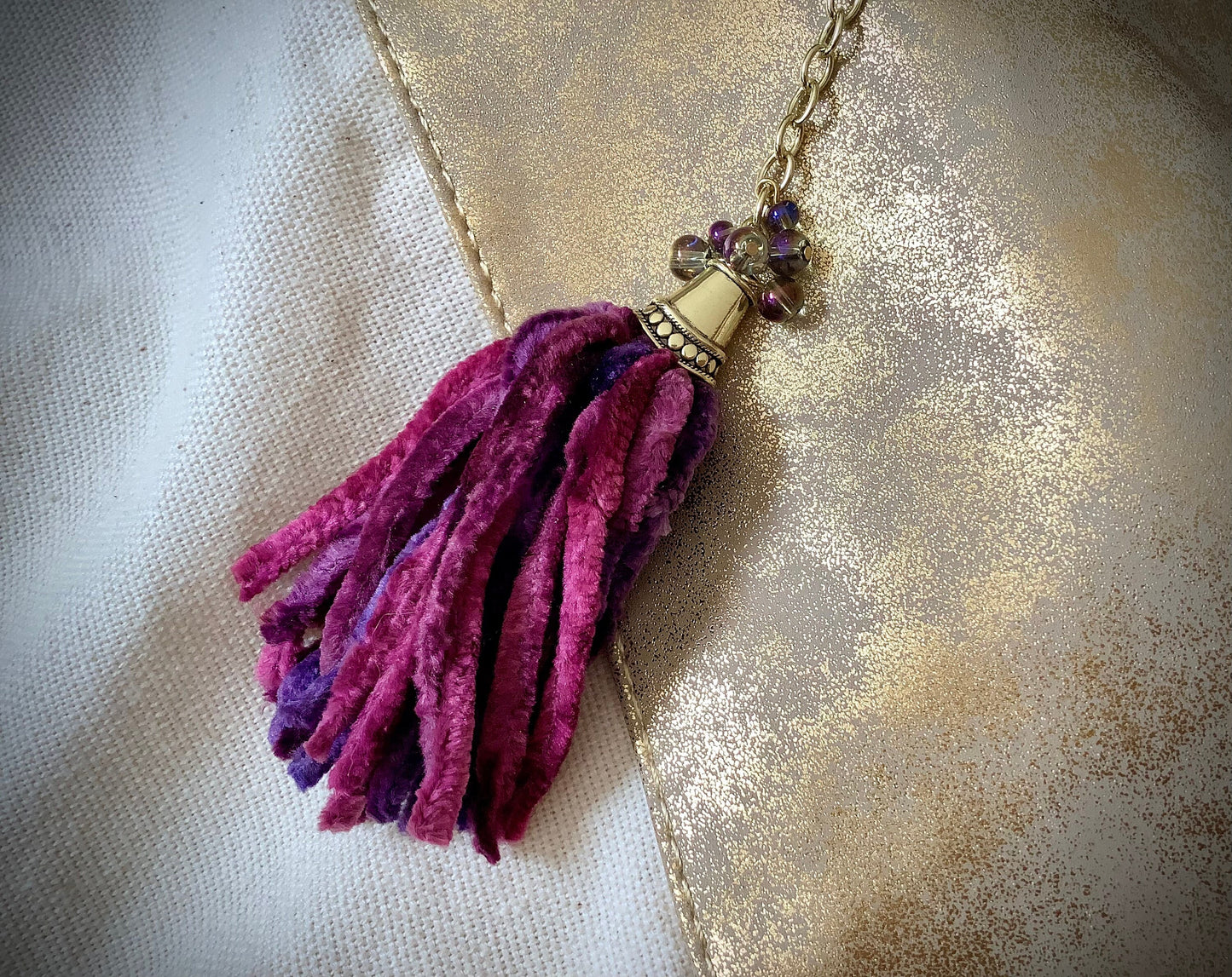 Crushed Velvet Tassel Purse Charm, Keychain, Key ring, Purse Accessories, Zipper Charm, Keychain with Hook, Clip on Keychain, tassel key fob