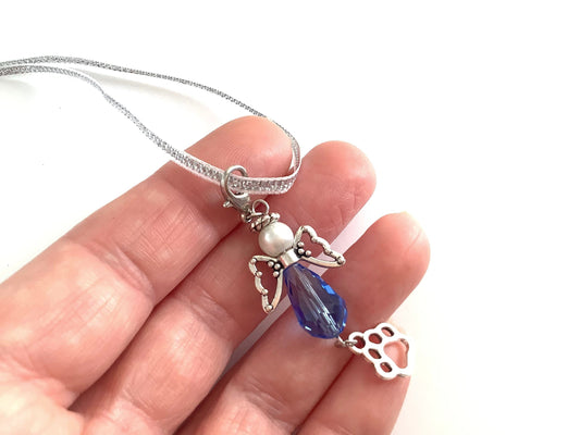 Pet loss memory charm - paw print charm - loss of cat gift - loss of dog gift - sympathy gift - memory charm - pet memorial - ribbon charm