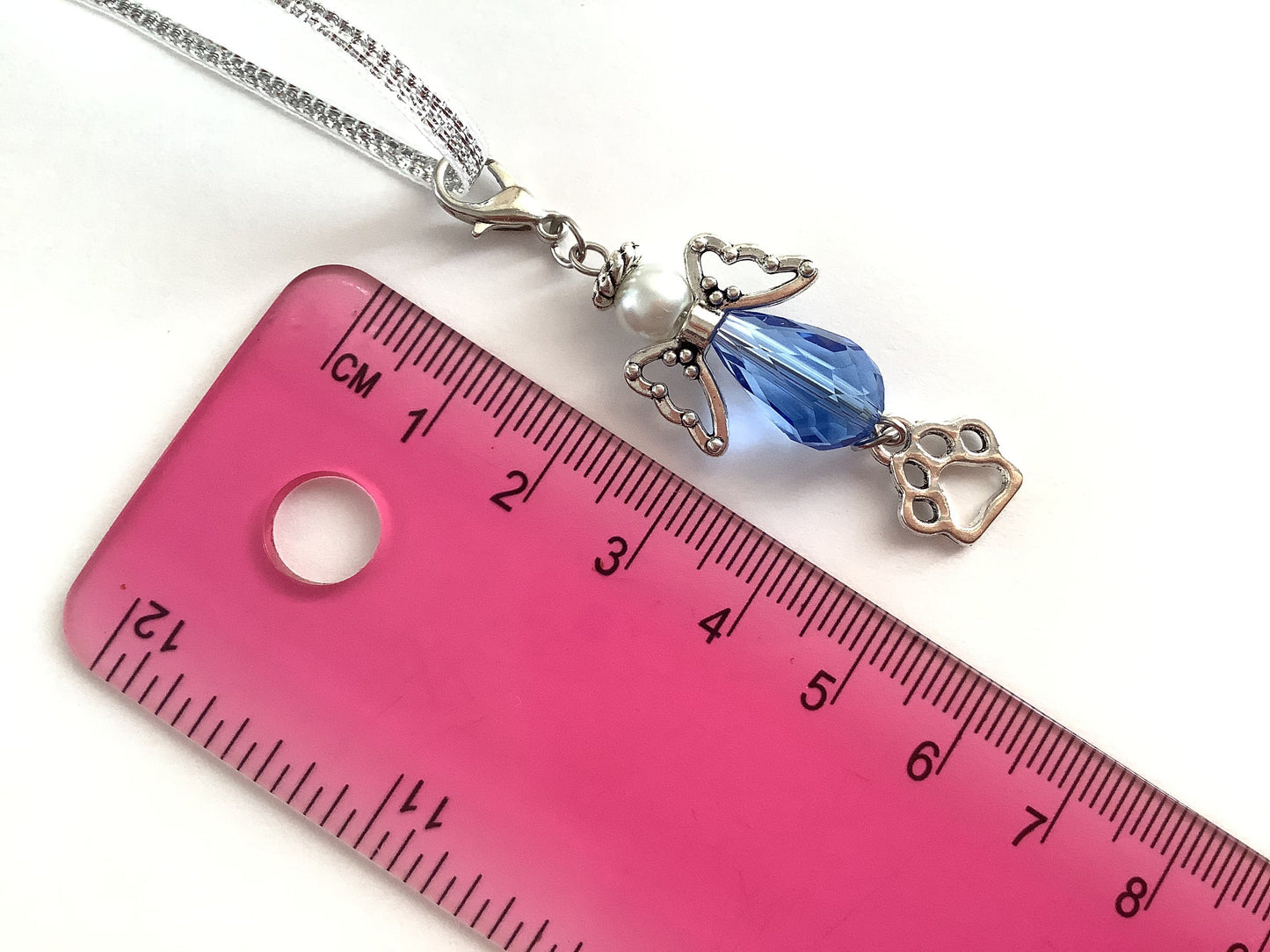 Pet loss memory charm - paw print charm - loss of cat gift - loss of dog gift - sympathy gift - memory charm - pet memorial - ribbon charm