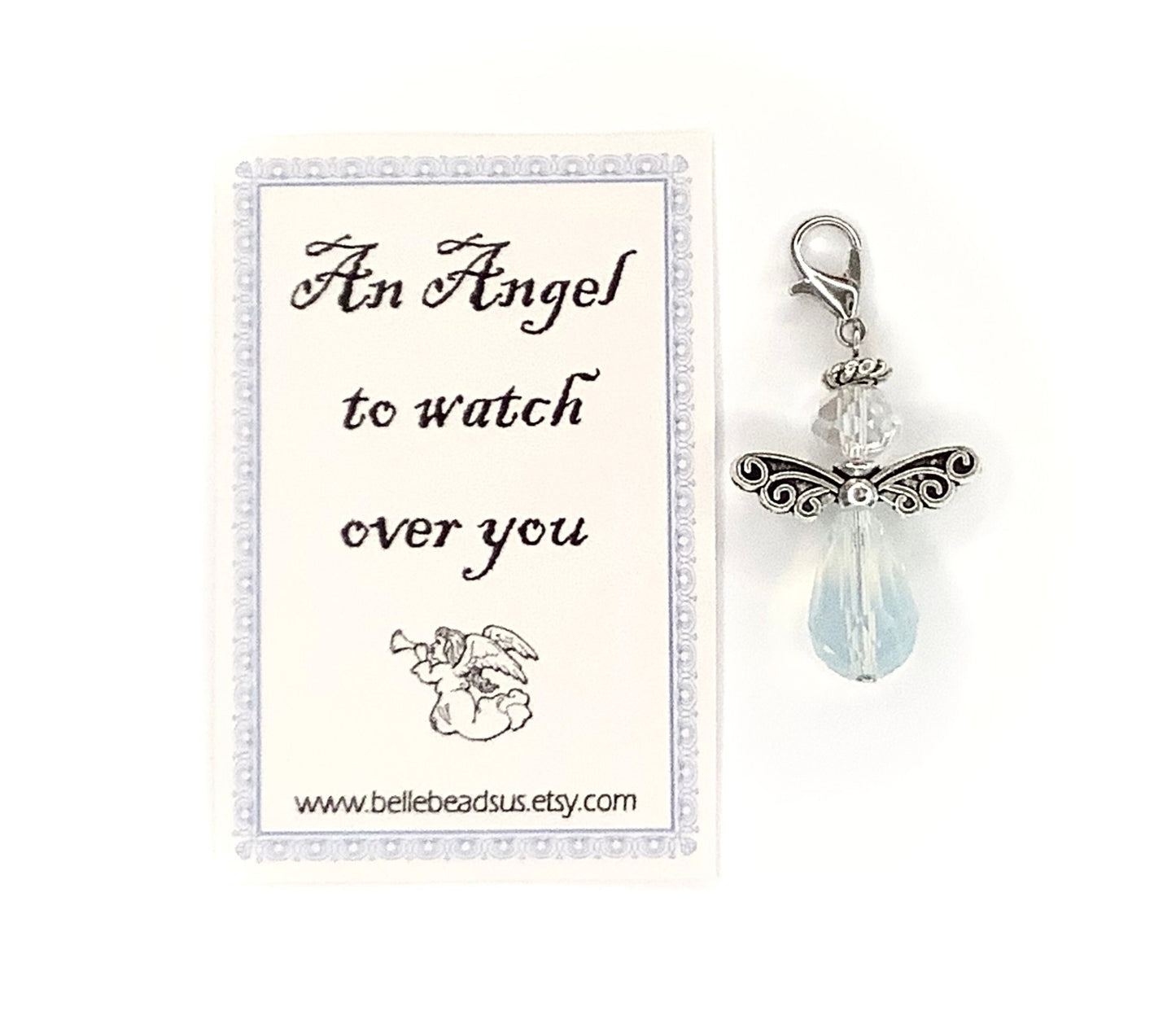 SALE An Angel to watch over you gift charm with card, Stocking stuffer, secret Santa gift, gifts under 10 dollars, guardian Angel, memory