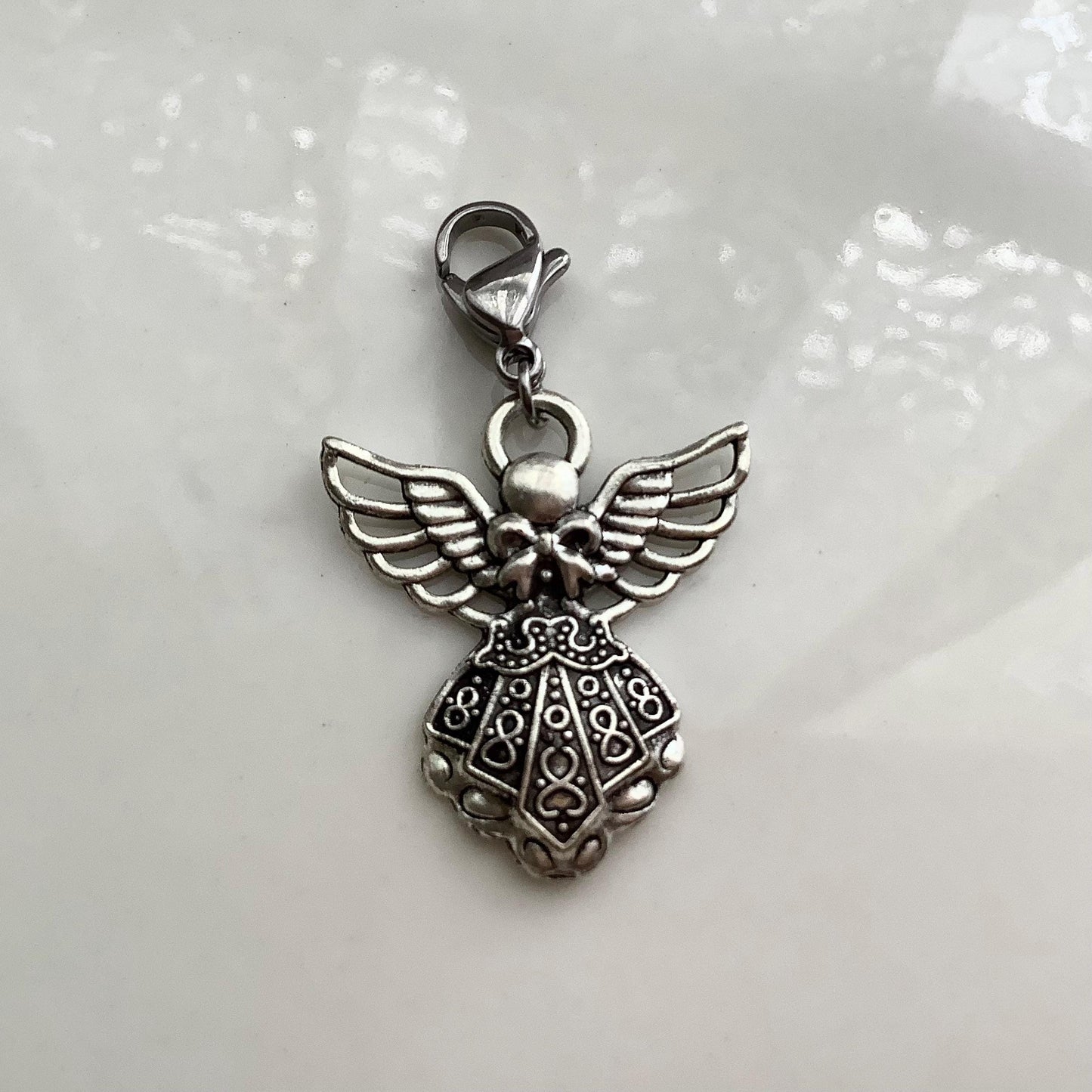 Angel charm, zipper pull, sewing accessories, Bible case charm, key charm, bag charm, gift tag alternative, Faith charms, Bible accessories