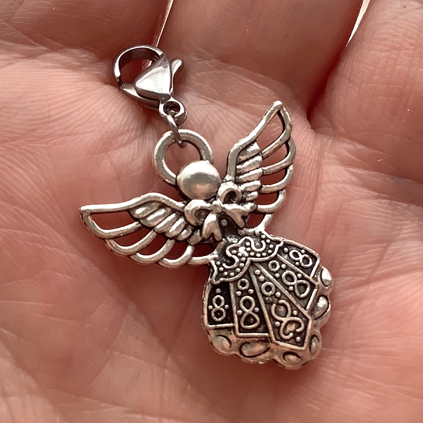 Angel charm, zipper pull, sewing accessories, Bible case charm, key charm, bag charm, gift tag alternative, Faith charms, Bible accessories