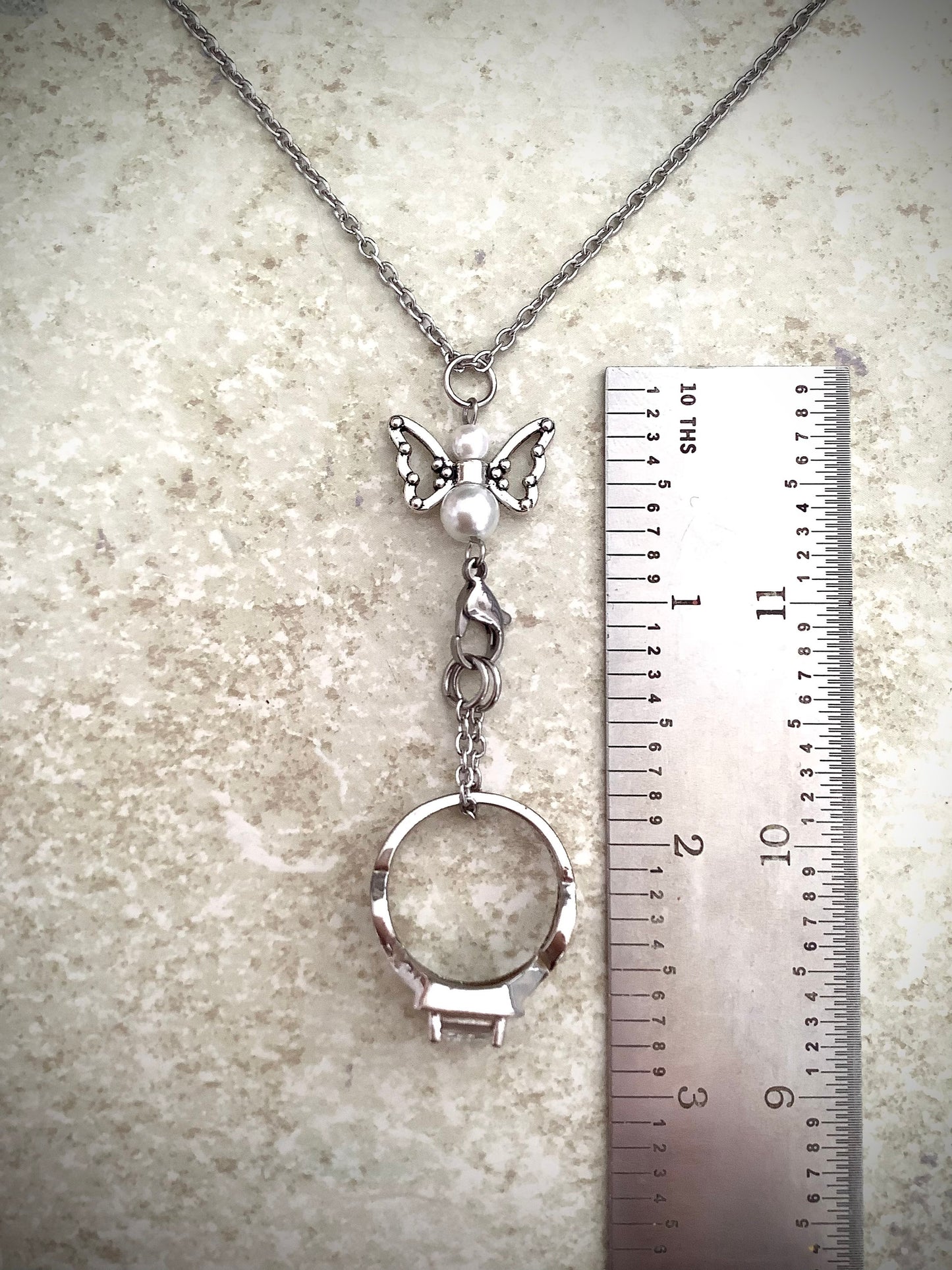 Ring holder necklace, stainless steel necklace to hold ring, ring pendant, ring saver necklace, wedding ring necklace, ring bearer necklace