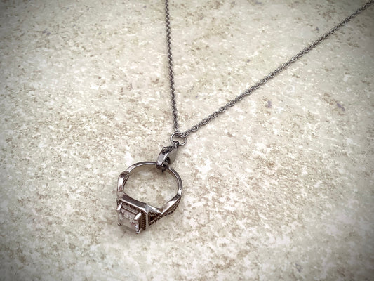 Ring holder necklace, stainless steel necklace to hold ring, ring pendant, ring saver necklace, wedding ring necklace, ring bearer necklace
