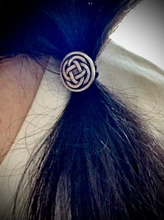 Pony Tail Holders, Celtic Hair Ties, Trinity Knot, Viking Hair, Gothic Hair Accessories, Eternity Knot, Spiritual Protection, Triquetra Knot