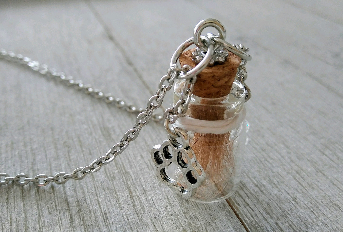 Pet Loss Gifts Pet Memorial Jewelry Memory Pet loss Necklace Lock of Hair Jar - Tiny Jar For Your Pet's Fur-Open and Close-able-Refillable