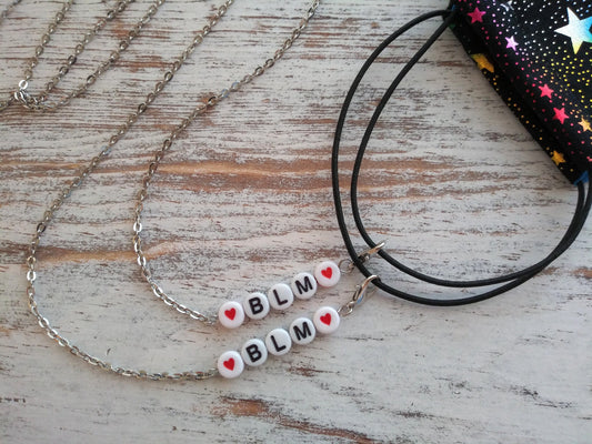 BLM mask chain, Black lives matter, Face Mask Chain, Mask Necklace, Chain for Mask, Face Mask Holder, Mask Keeper, letter beads with hearts
