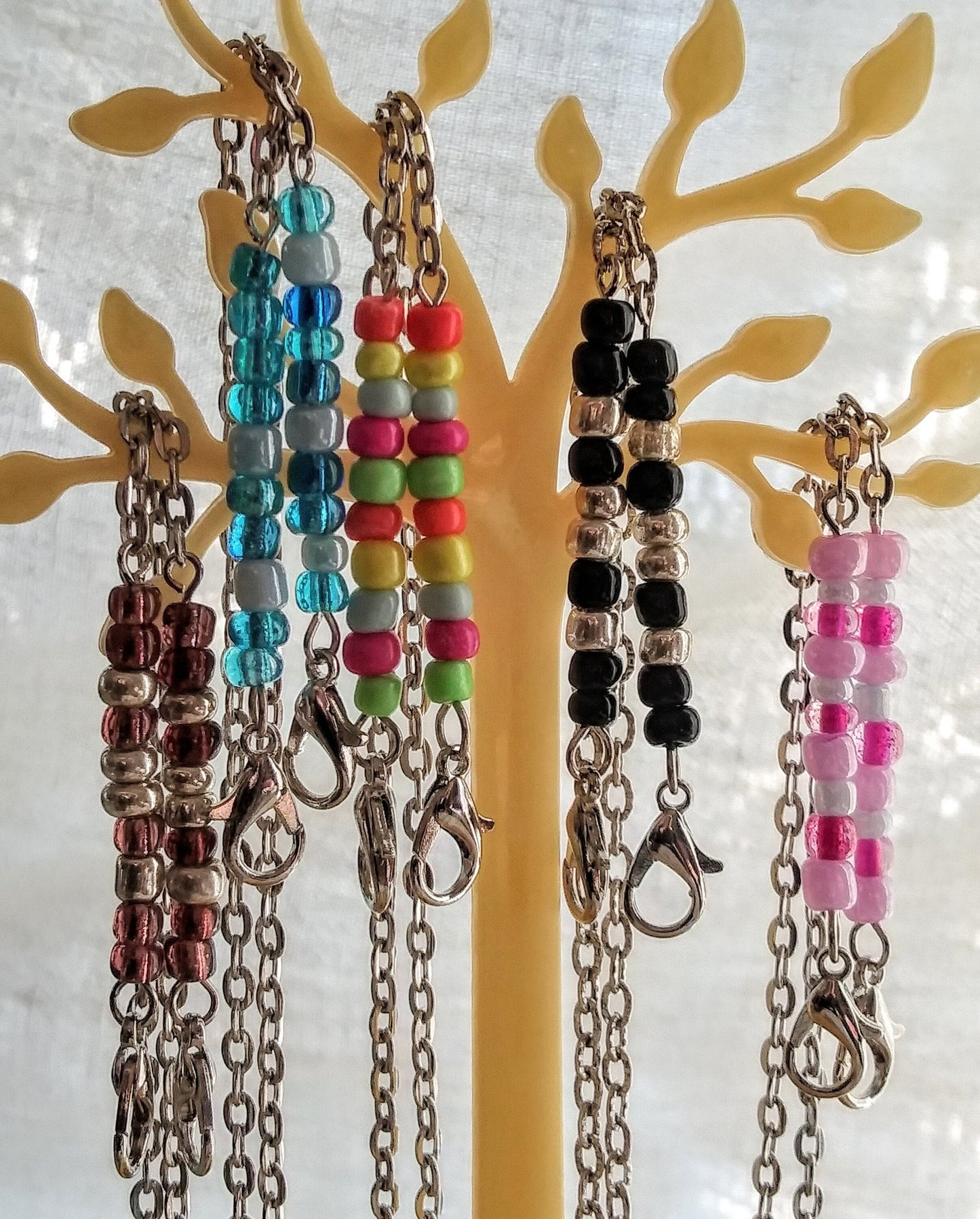 SALE!!! 24 inch Beaded Face Mask Chains, Many Colors Cute Face Mask Holders, Mask Necklace, Teens, Adults, Mask Keeper, Colorful Glass Beads