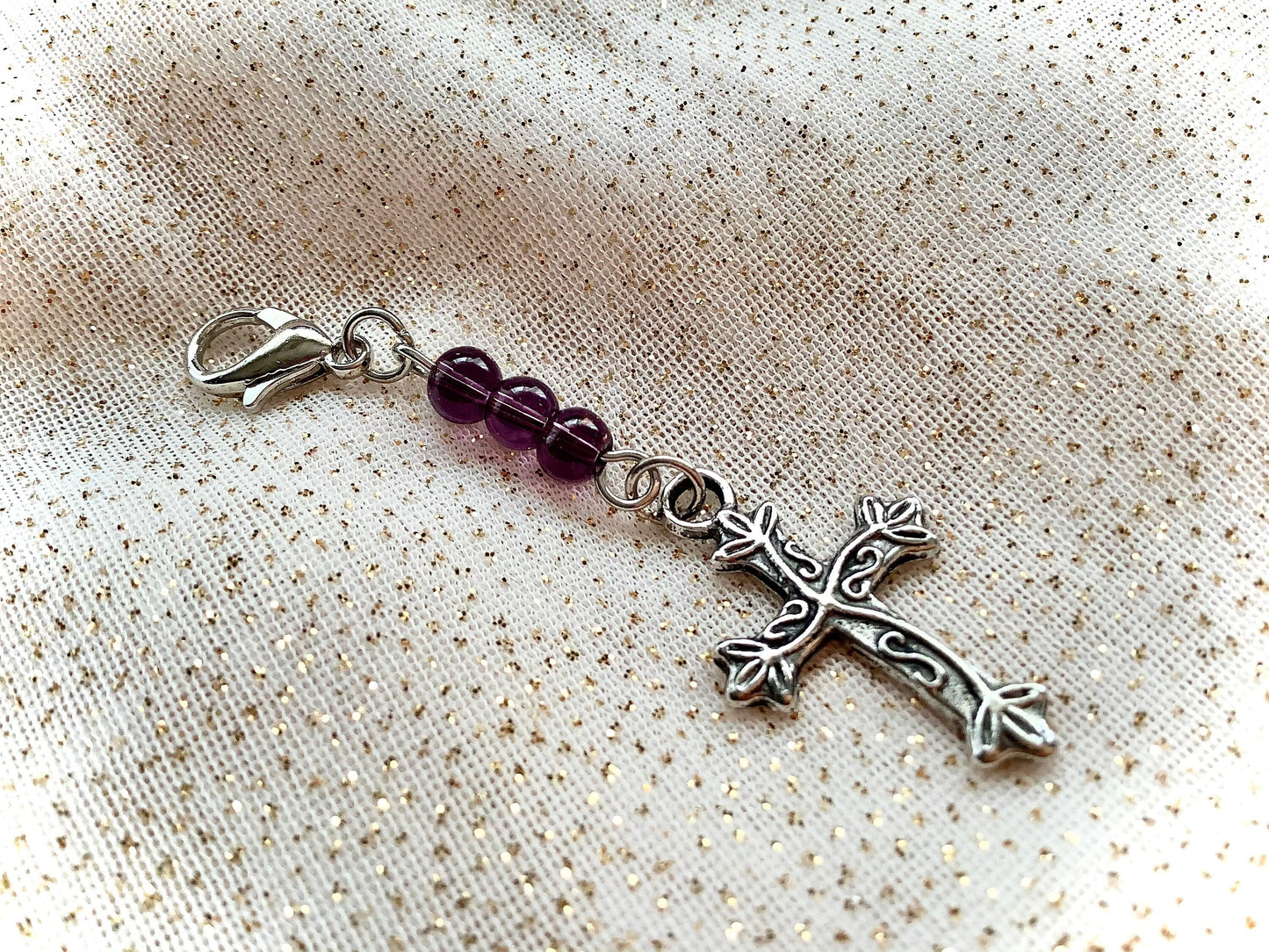 Cross Charm, Purse Charm, Planner Charm, Bible Charm, Memory Charm, Clip on Charm, Communion Charm, Baptism Charm, Christian Gifts, Roses