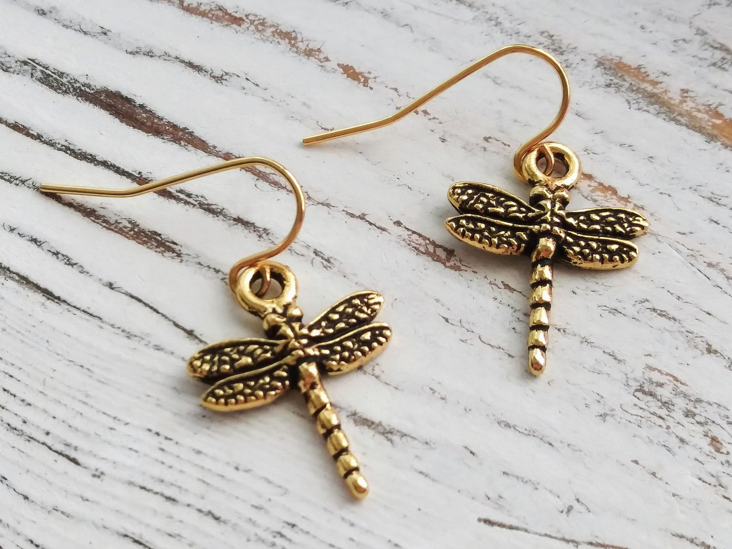 Dragonfly Earrings, Gold Dragonfly Earrings, Dragonfly Jewelry, Spring Earrings, Symbol of Change, Dragonfly Totem, Spirit and Omen Jewelry