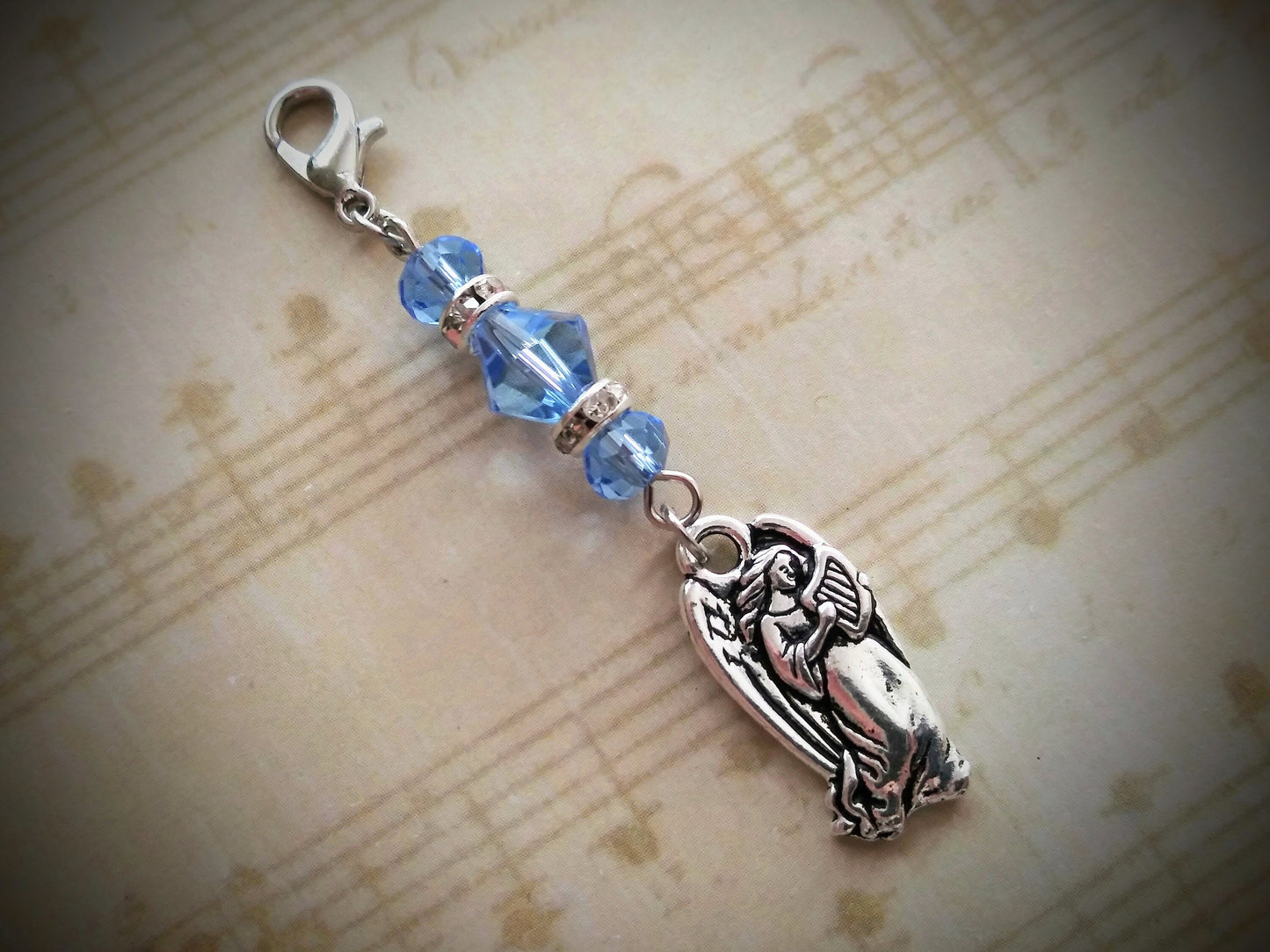 Something Blue Bouquet Charm, Blue Crystal Wedding Bouquet Charm, Something Blue for Bride, Wedding Dress Charm, Garter Charm, Bride Gift