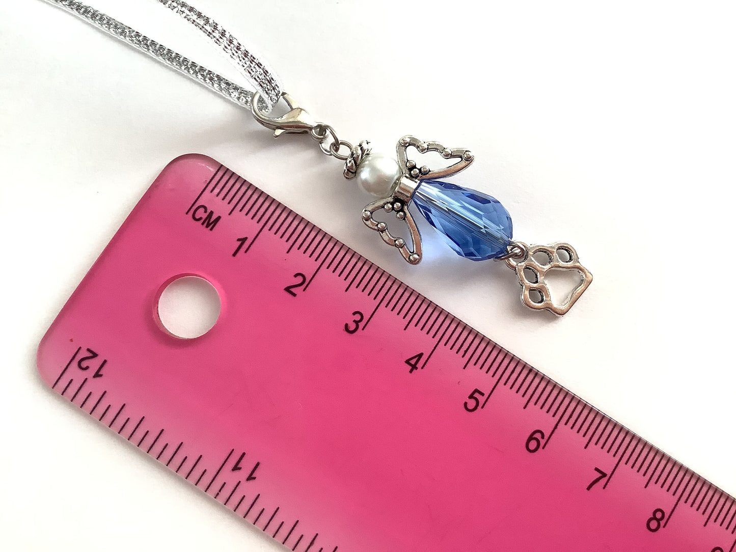 Pet loss memory charm - paw print charm - loss of cat gift - loss of dog gift - sympathy gift - memory charm - pet memorial - ribbon charm