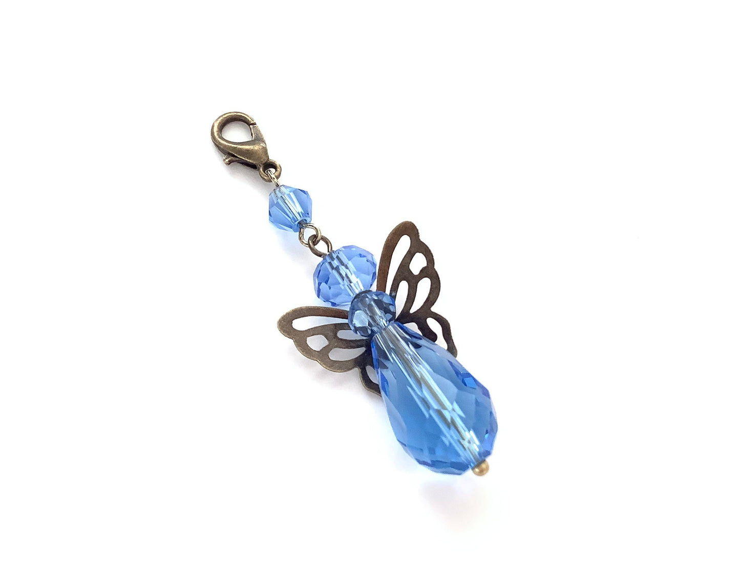 Butterfly Angel Charm, for bouquets, planners, friend gifts, bride gift, something blue, remembrance charm, guardian Angel gift, butterfly