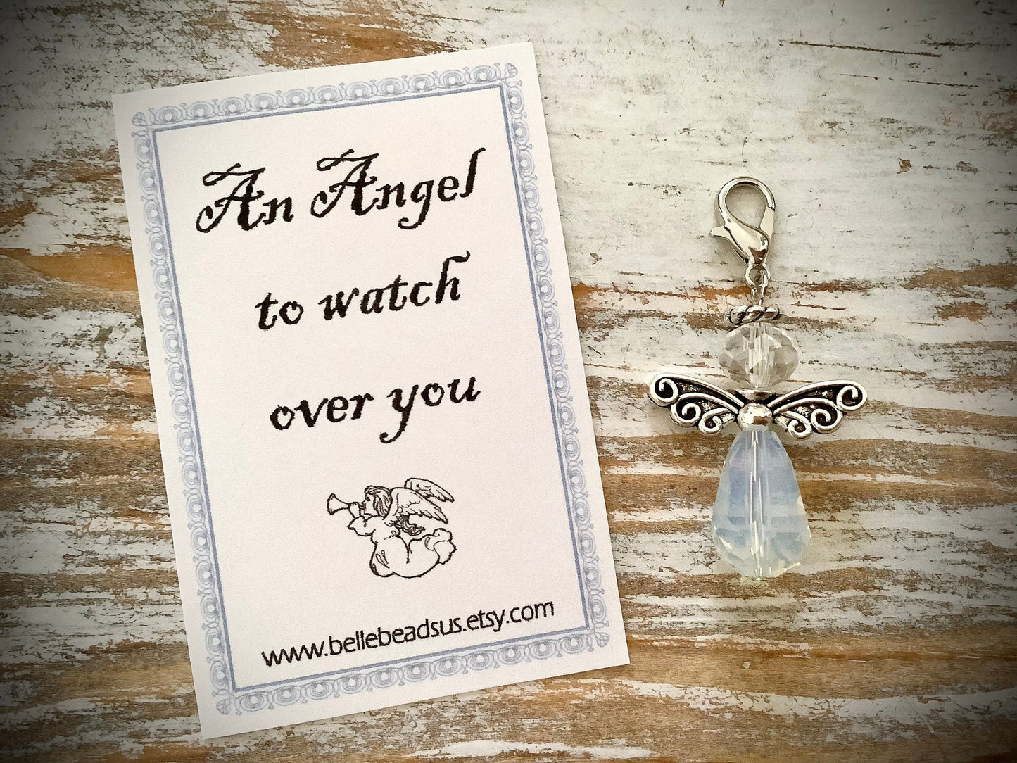 SALE An Angel to watch over you gift charm with card, Stocking stuffer, secret Santa gift, gifts under 10 dollars, guardian Angel, memory