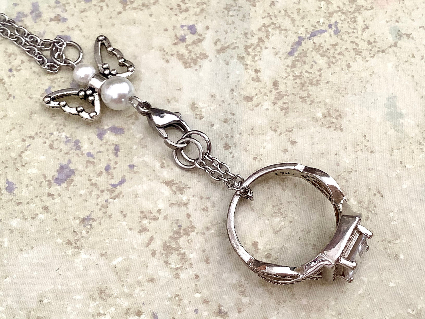 Ring guardian, ring holder necklace, necklace to hold ring, ring pendant, ring saver necklace, wedding ring necklace, ring bearer necklace