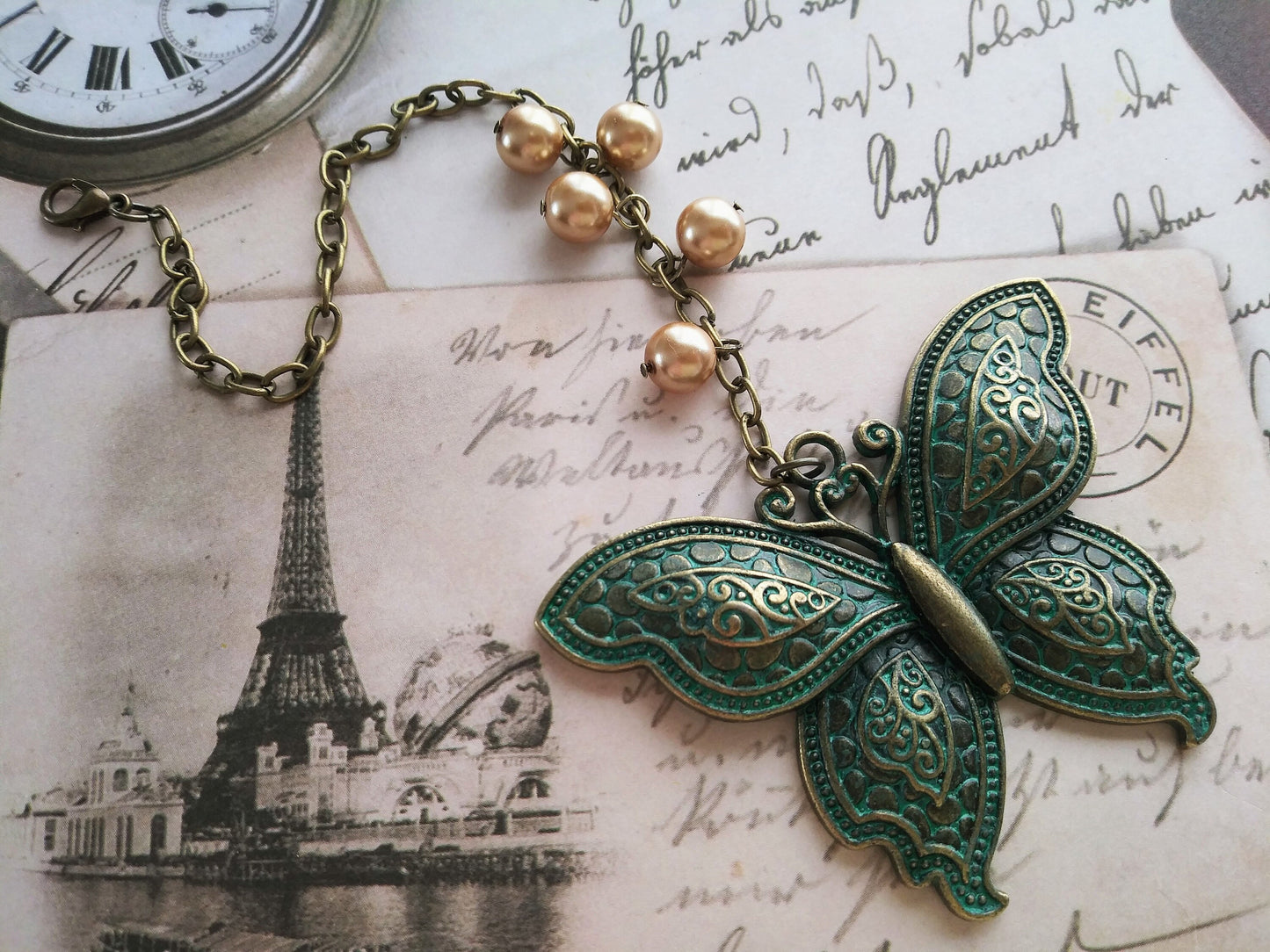 Butterfly Window Charm Ornament, Antique Patina Style, Verdigris Butterfly, Butterfly for Window, Curtain Ornament, Christmas Tree Ornaments