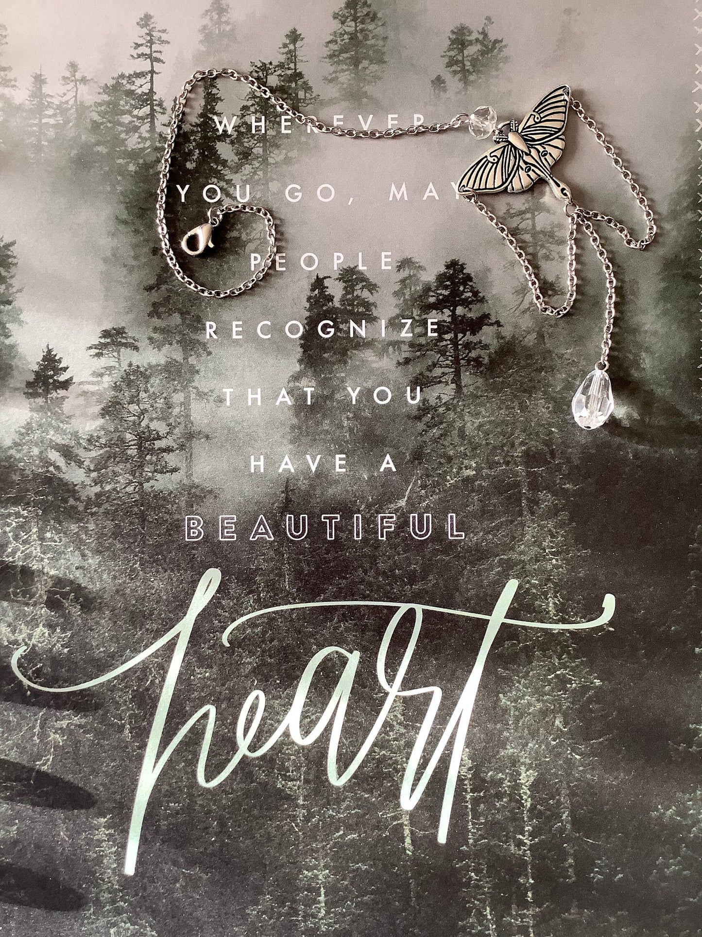 Luna Moth Car Charm, Decorative hanging crystal for car, rear view mirror charm, moth, butterfly, mystical car charm, magical car ornament